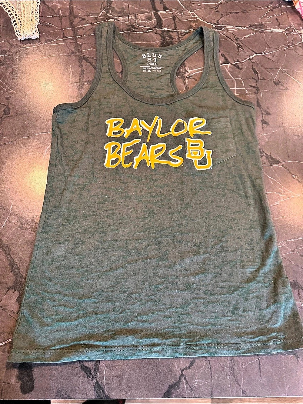 Blue 84 Baylor Bears Green Tank Top